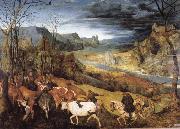 BRUEGEL, Pieter the Elder Return of the Herd oil painting artist